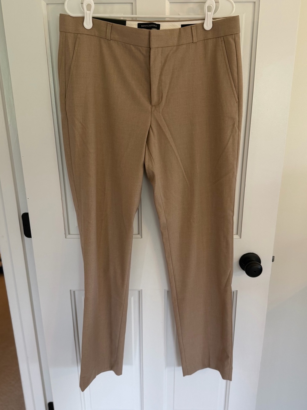 NWT Banana Republic Ryan Khaki Pants Size 12 Long Slim Straight Leg